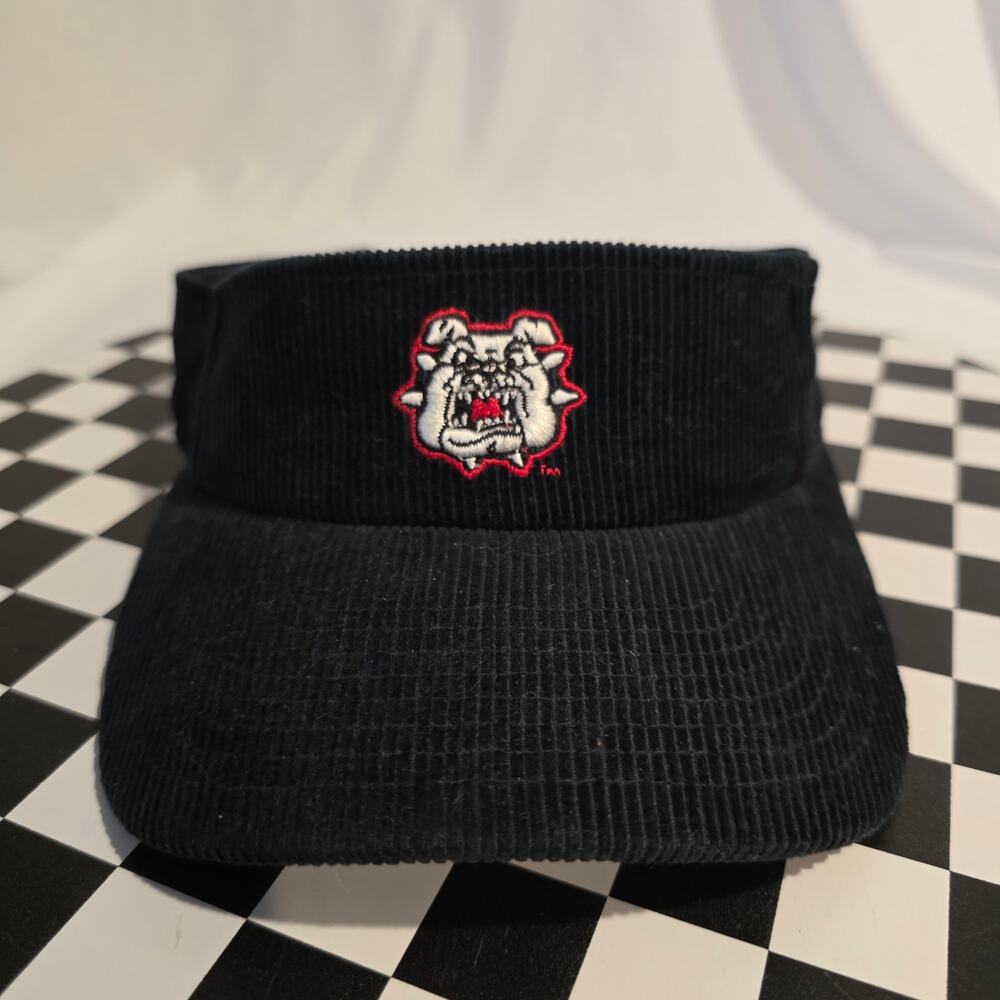Vintage Zephyr NCAA Fresno‎ State Bulldogs Corduroy Visor Dark Navy Blue Y2K